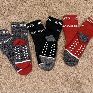 Roots Toddler 12-24 months Cabin Socks Set - Green, Gray, Red